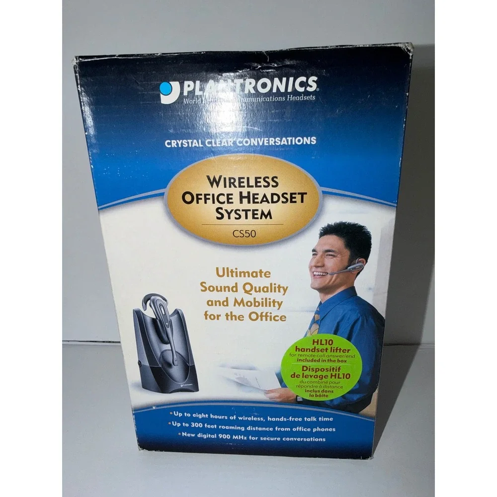 Plantronics CS50 Wireless Office Headset System with HL10 Handset Lifter Bundle